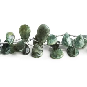 15x8mm Moss Aquamarine Plain Pears 8 inch 15 beads