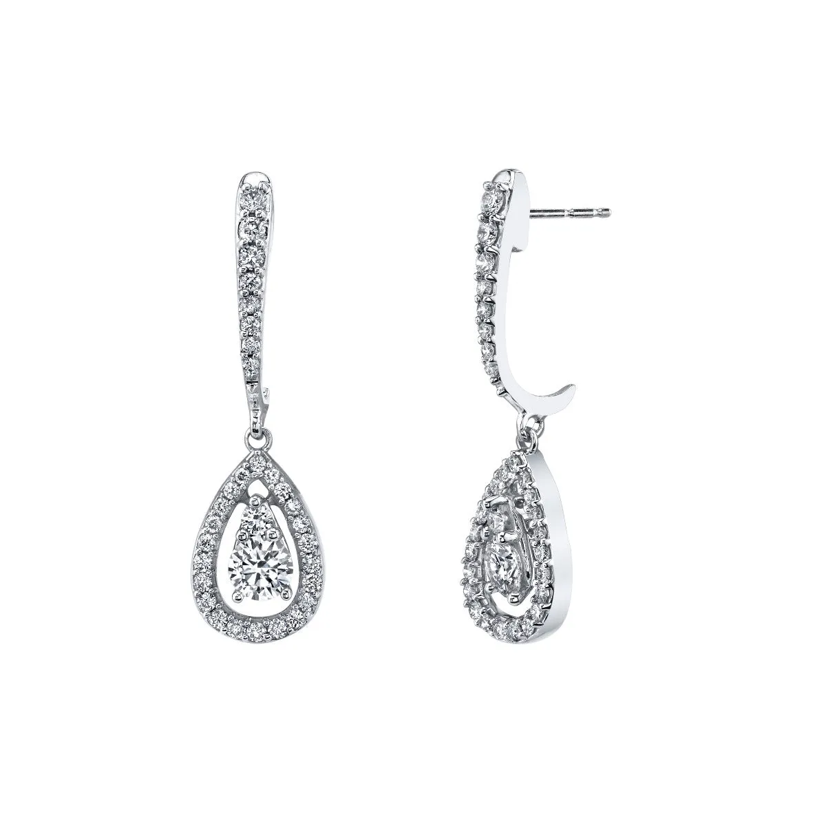 18ct White Gold Teardrop 0.40ct Diamond Earrings KML1709WR5JD16
