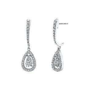 18ct White Gold Teardrop 0.40ct Diamond Earrings KML1709WR5JD16