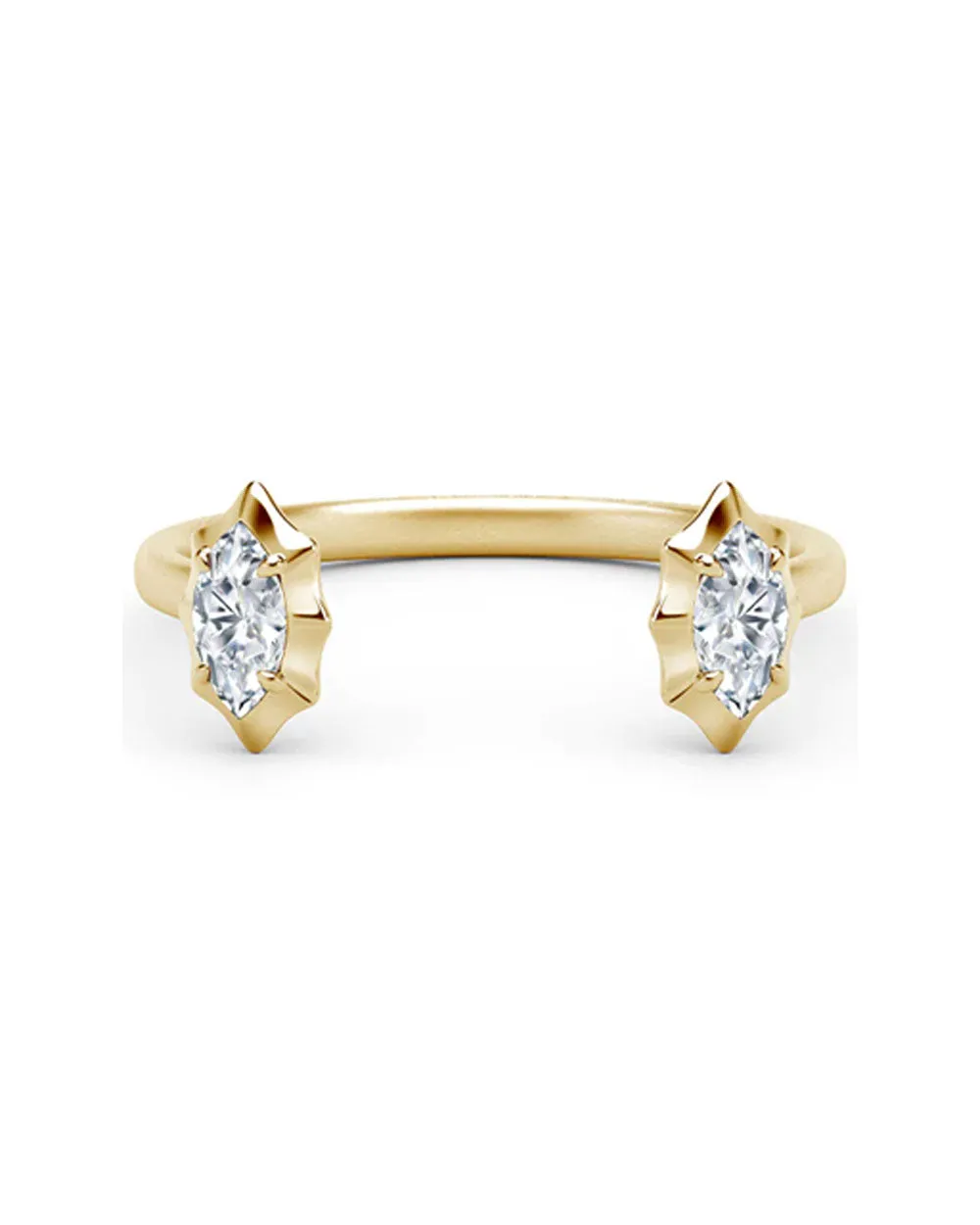 18k Yellow Gold Maverick Open Stackable Diamond Ring