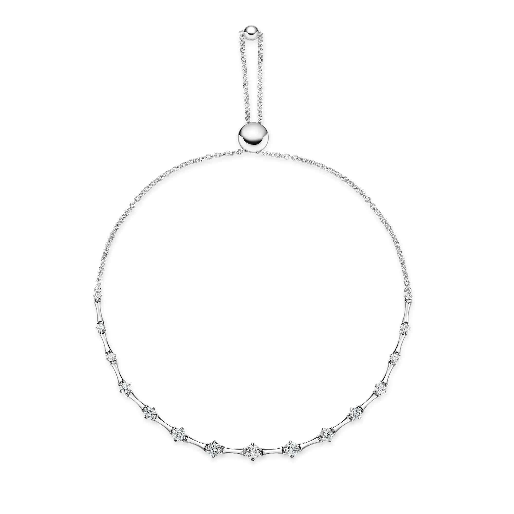 18KW ADJUSTABLE DIAMOND BRACELET .59CT