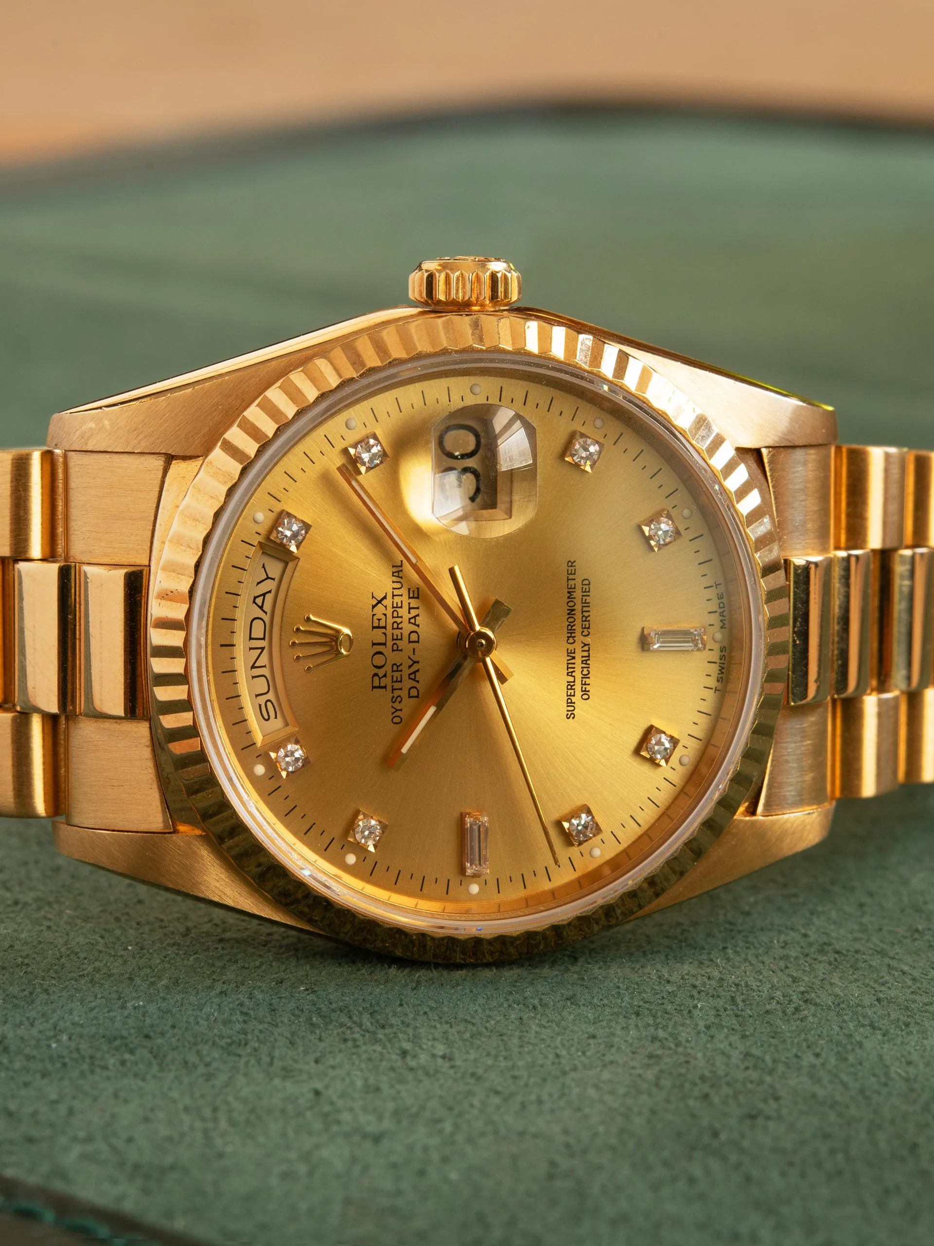 1994 Rolex Day-Date 18K YG (Ref. 18238) Champagne Diamond Dial