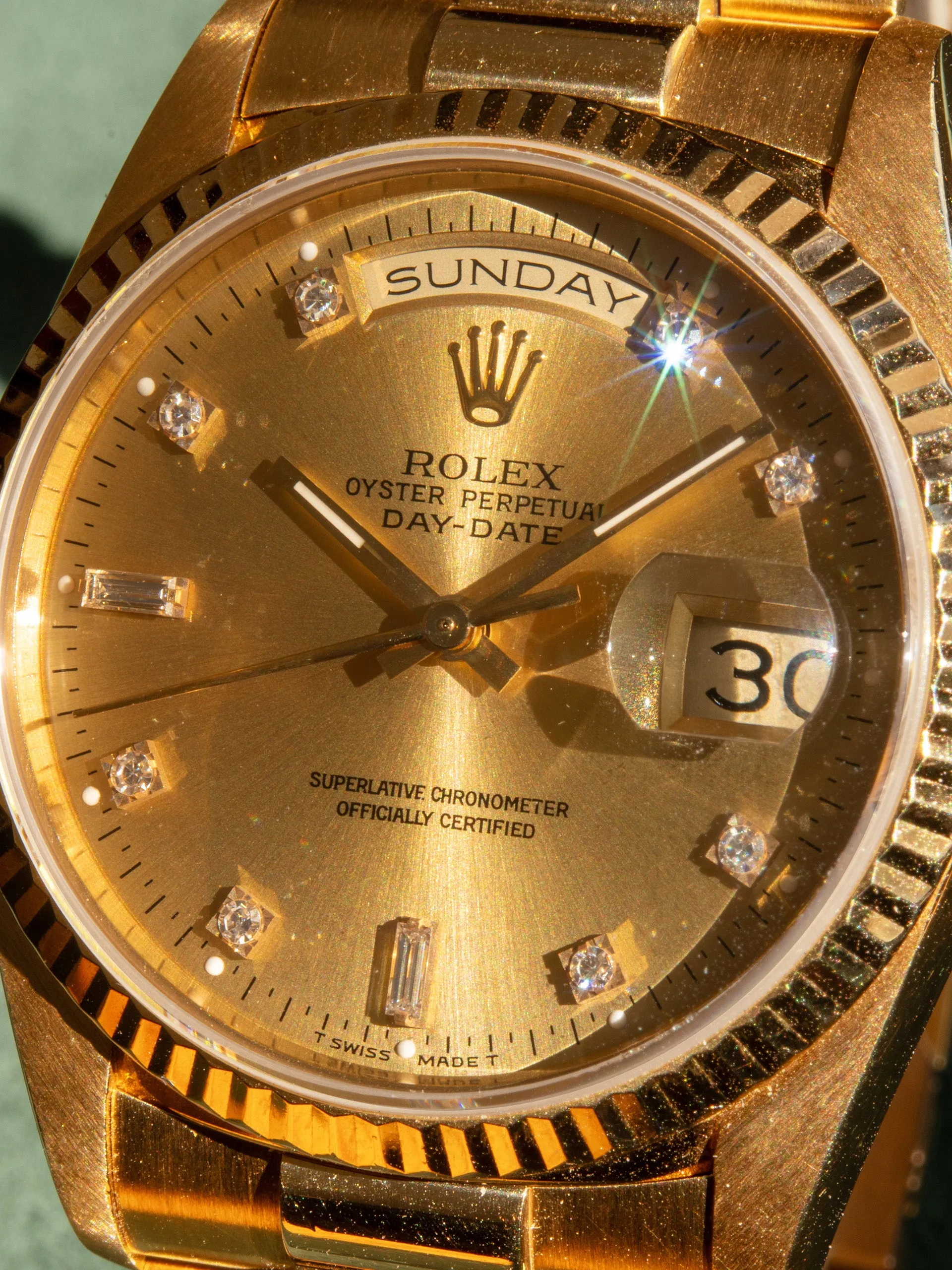 1994 Rolex Day-Date 18K YG (Ref. 18238) Champagne Diamond Dial