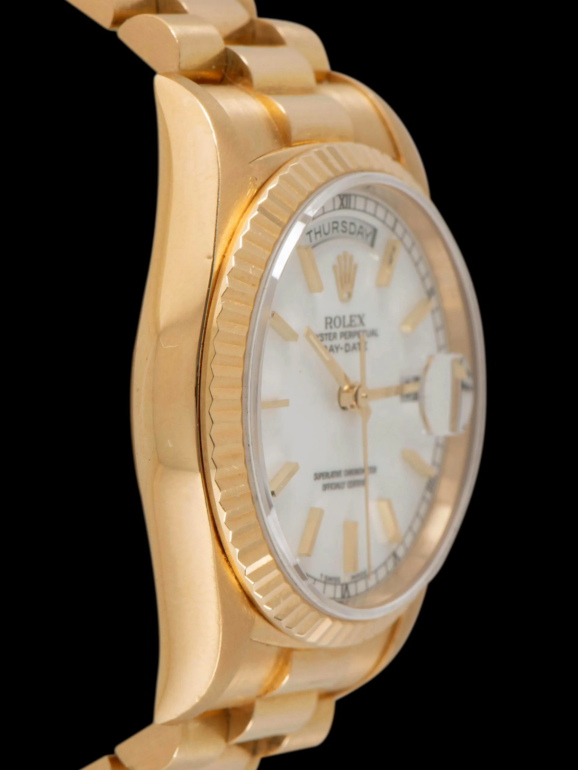 1995 Rolex Day-Date 18K YG (Ref. 18238) White Dial W/ Box & Papers