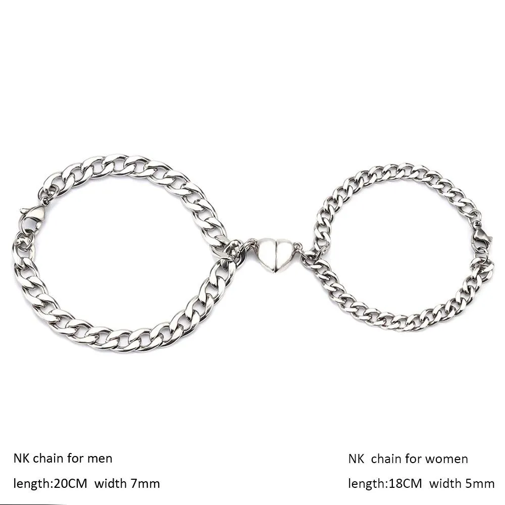 2Pcs Heart-Shaped Magnet Couples Bracelet