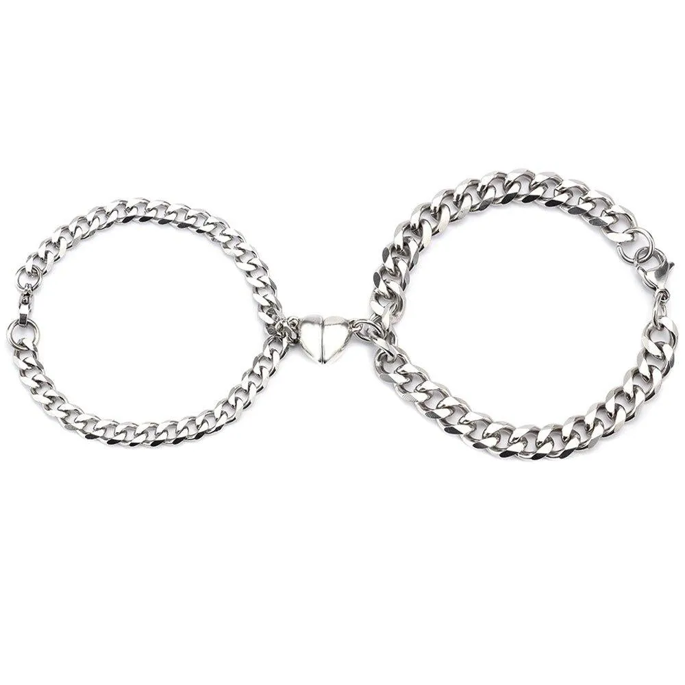 2Pcs Heart-Shaped Magnet Couples Bracelet