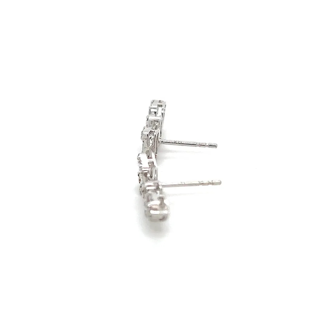 3 Stone Multishape Diamond Illusion Crawler Studs