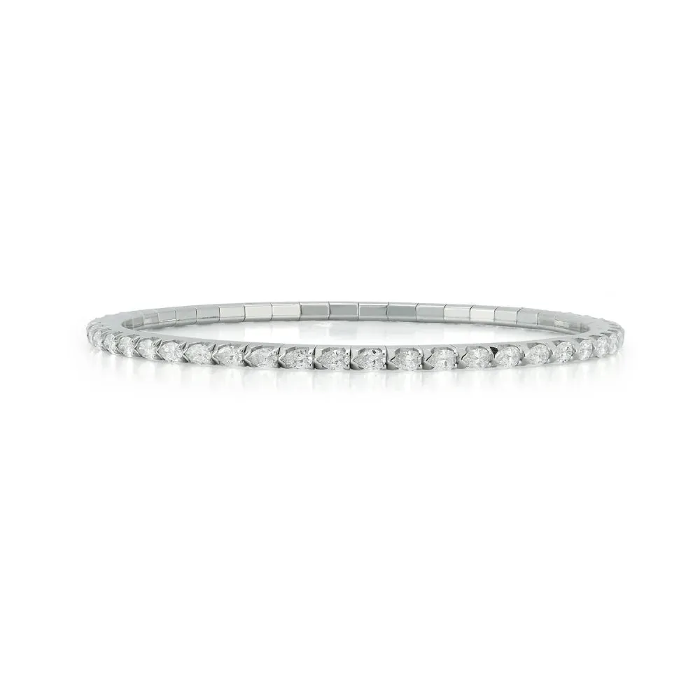 3.03 CT Pear Shape Diamond Stretch Tennis Bracelet