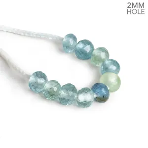 6-8mm Multi Beryl 2mm Large Hole Rondelles 10 Beads