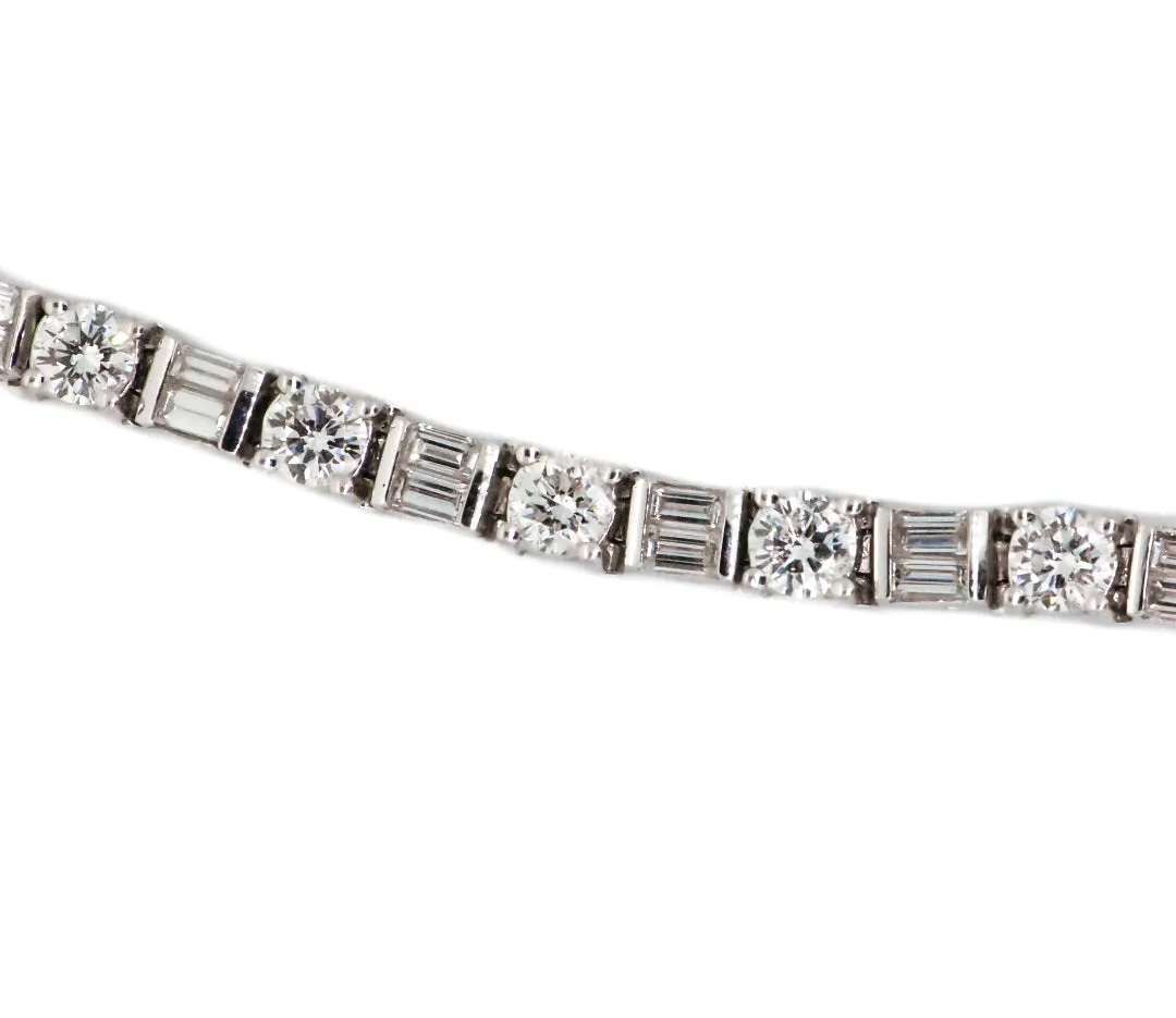 7.25" Platinum Diamond Tennis Bracelet