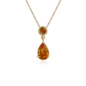 9 karat Gelbes Gold Citrin 18zoll Halskette