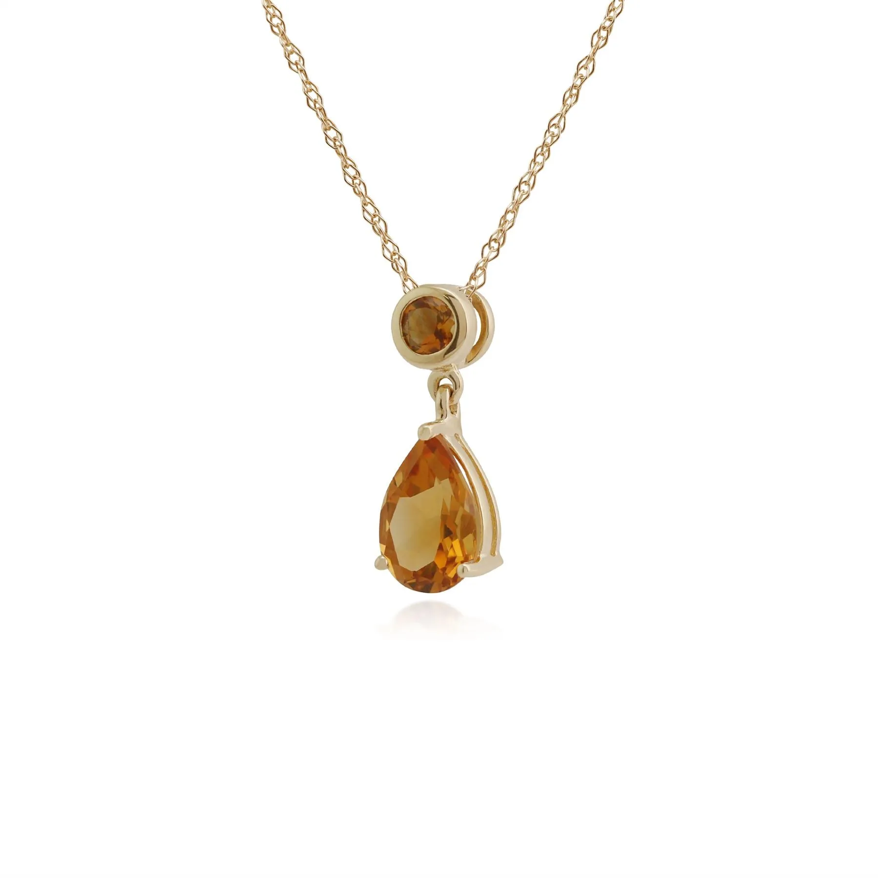 9 karat Gelbes Gold Citrin 18zoll Halskette