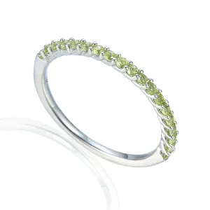 9ct White Gold Peridot Half Eternity Ring