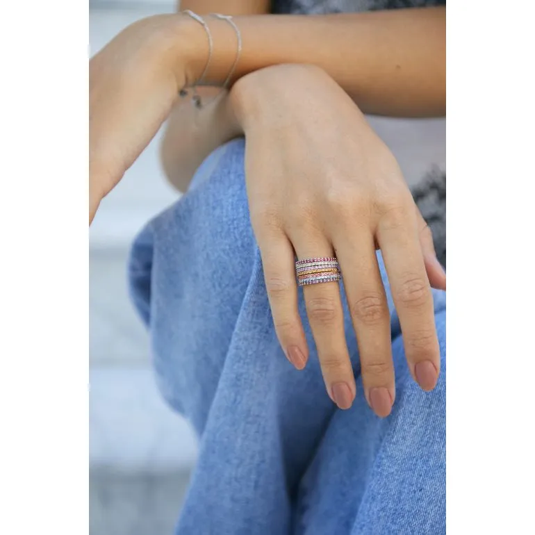 9ct White Gold Peridot Half Eternity Ring
