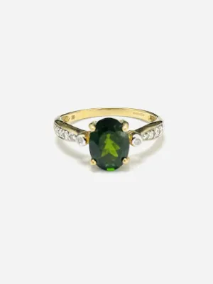9ct Yellow Gold Oval Peridot Ring