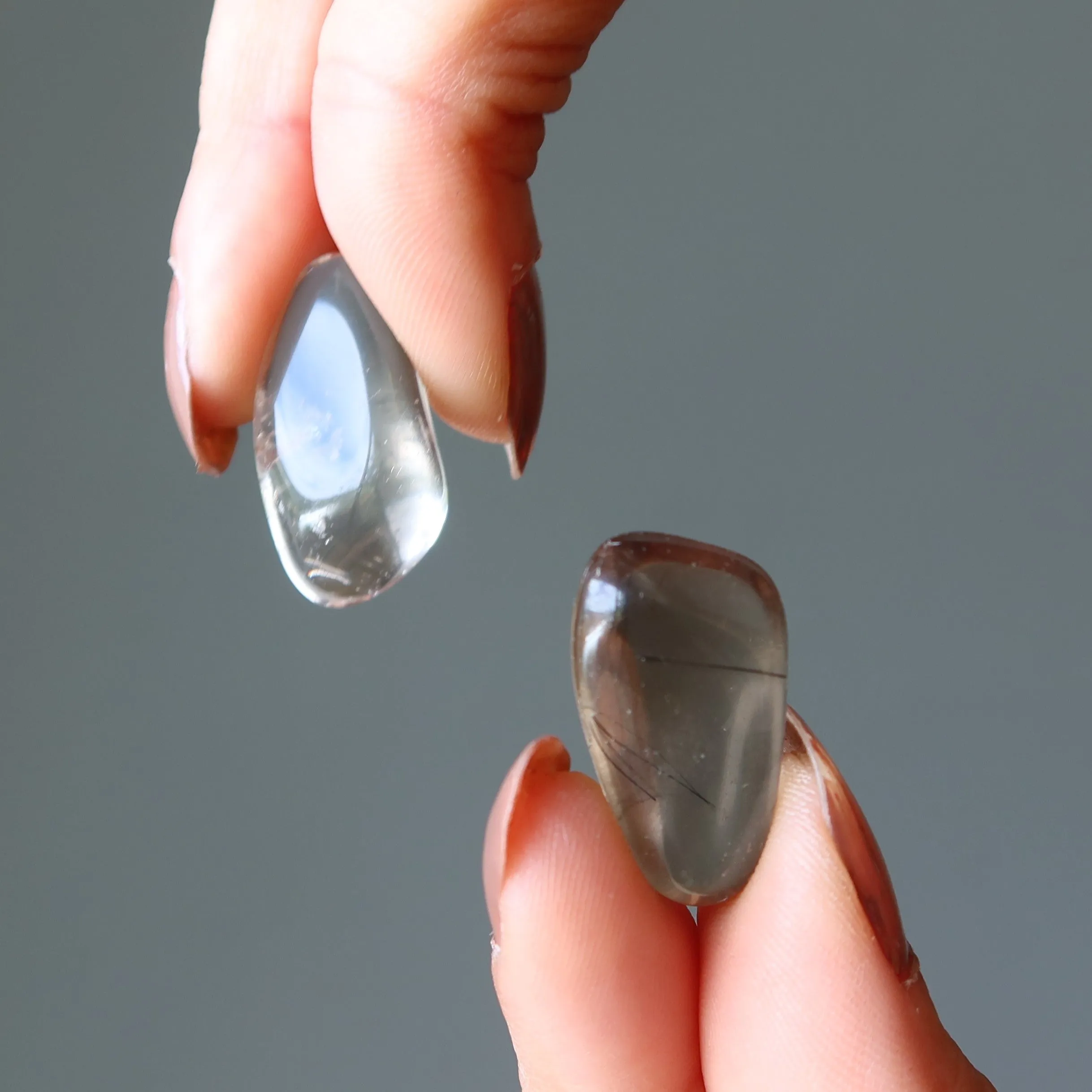 Abundance Protection Tumbled Stone Set Citrine Smoky Quartz
