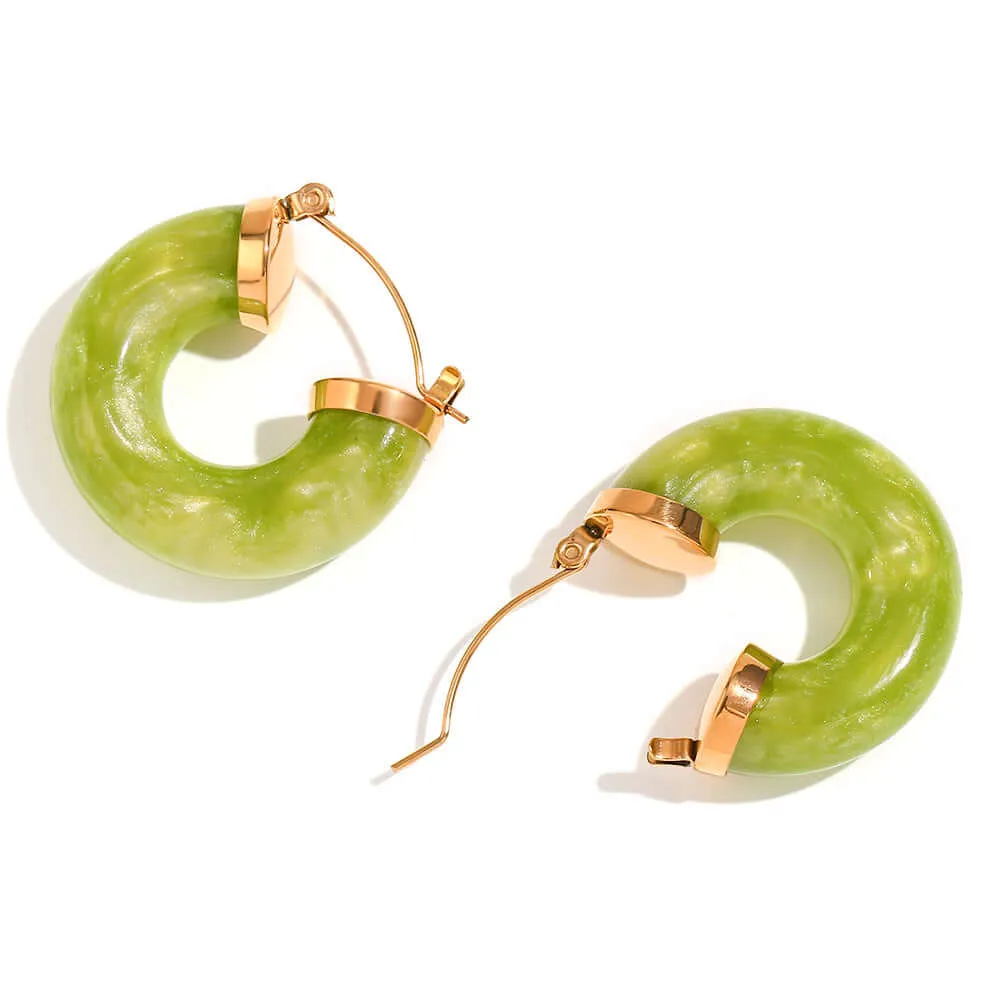 Acrylic Ring Shaped Earrings for Women