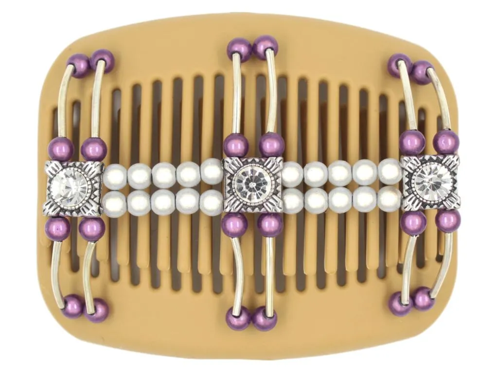 African Butterfly Hair Comb - Flowers Blonde 30