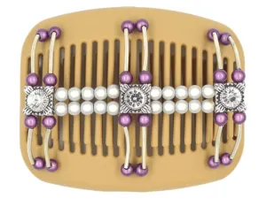 African Butterfly Hair Comb - Flowers Blonde 30