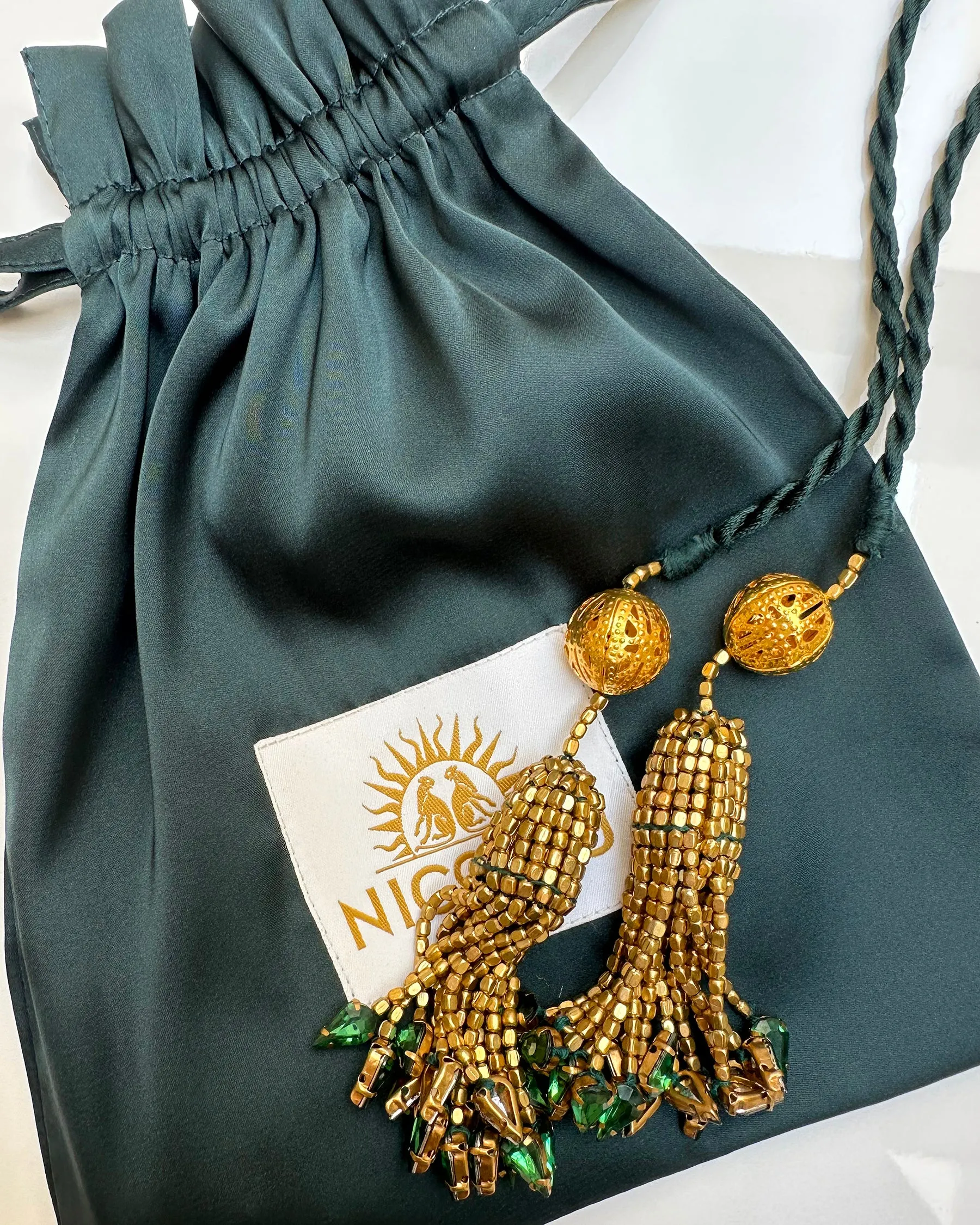 Agatha Ruffle Maxi Dress in Tuscan Cypress Green