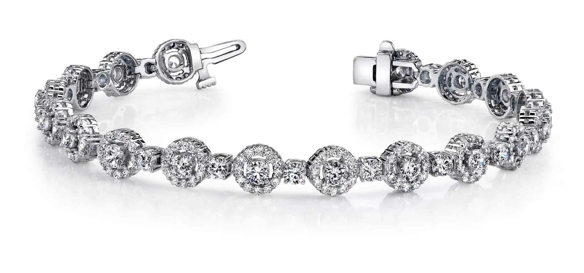 All Diamond Circle Link Diamond Bracelet with 8.00 ct.(finished) 1.5mm, 3.5mm