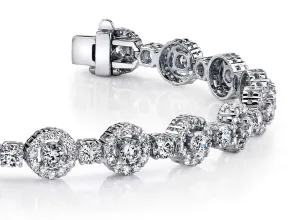 All Diamond Circle Link Diamond Bracelet with 8.00 ct.(finished) 1.5mm, 3.5mm