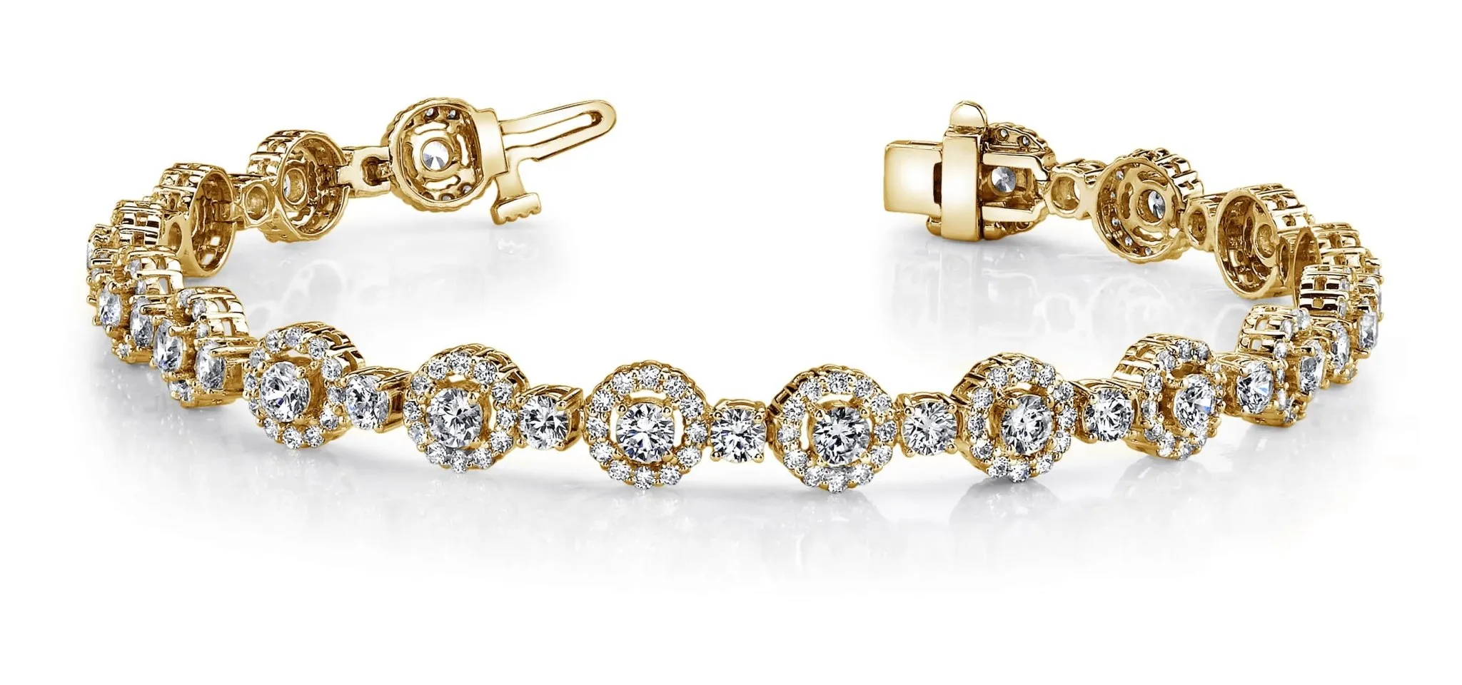 All Diamond Circle Link Diamond Bracelet with 8.00 ct.(finished) 1.5mm, 3.5mm