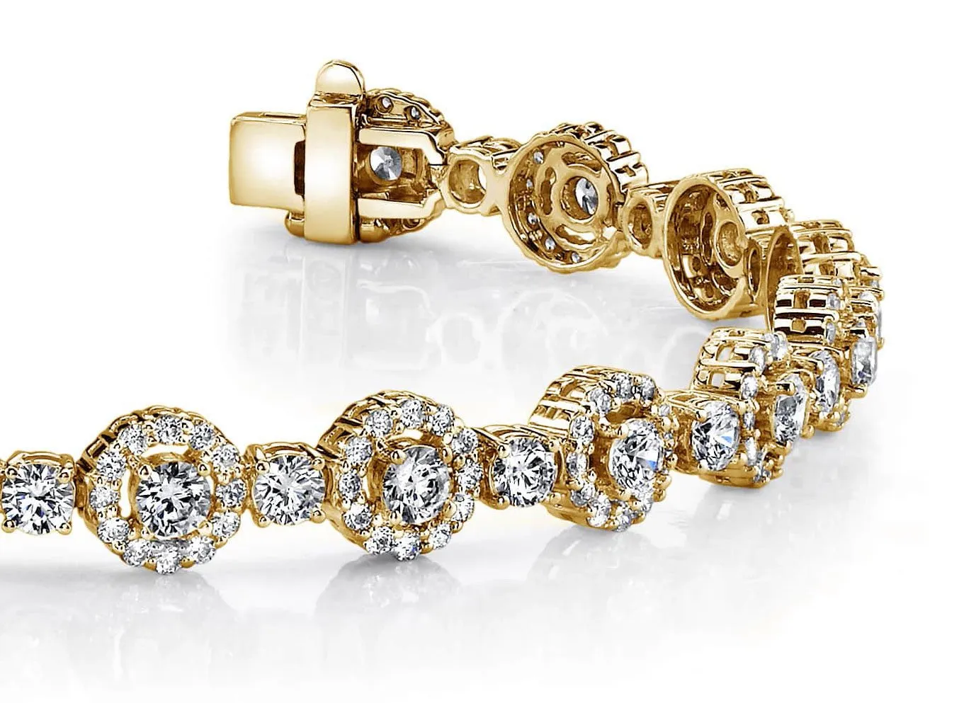 All Diamond Circle Link Diamond Bracelet with 8.00 ct.(finished) 1.5mm, 3.5mm