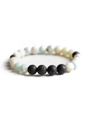 Amazonite   Lava Bracelet