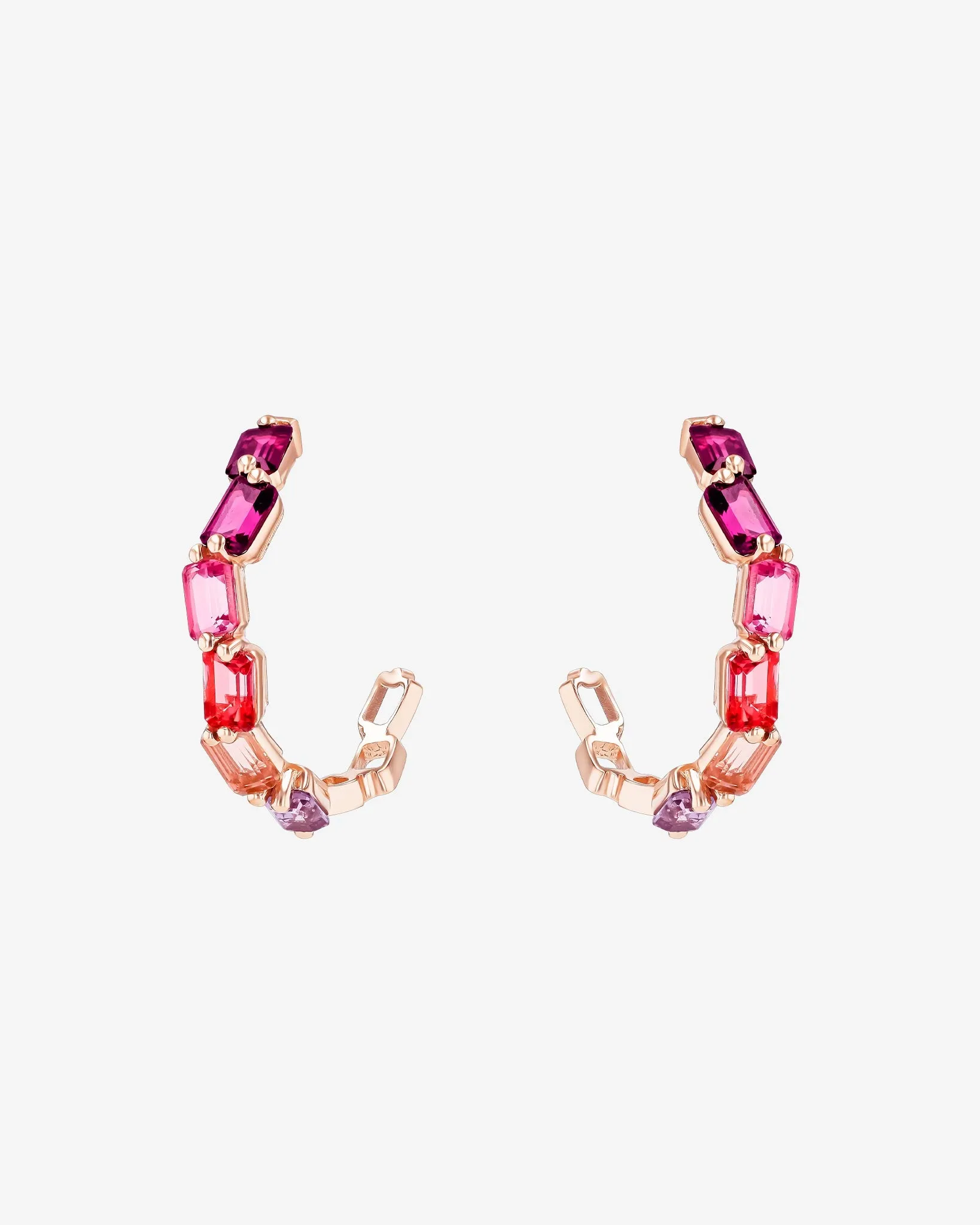 Ann Red Ombre Midi Hoops