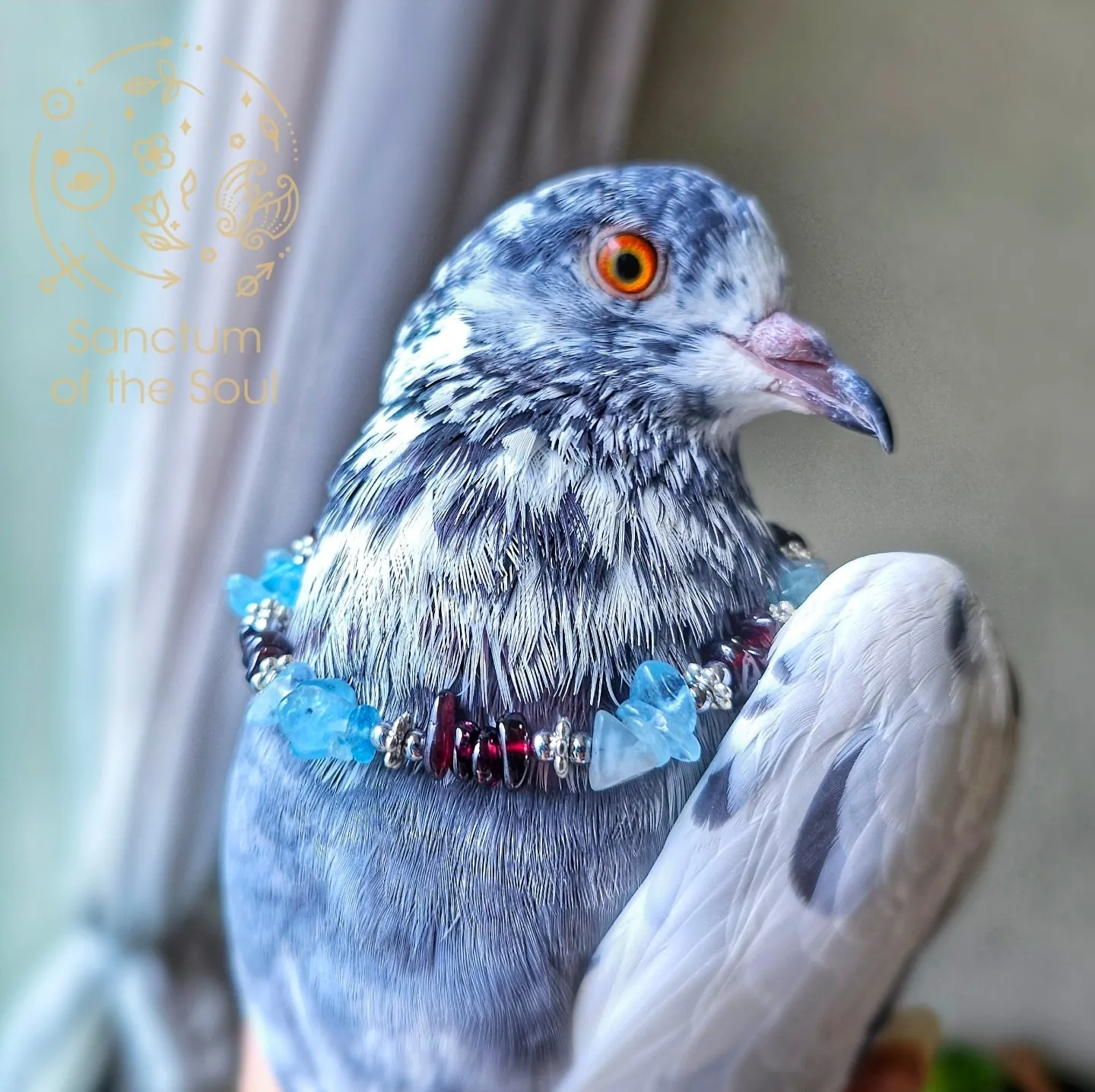 Aquamarine & Garnet Dragonfly Chip Clasp Bracelet