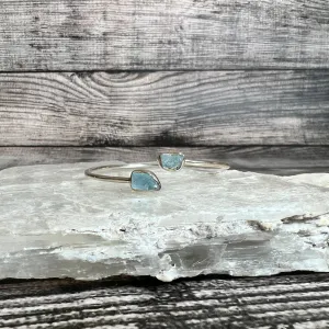 Aquamarine - Flexible Sterling Silver Bracelet