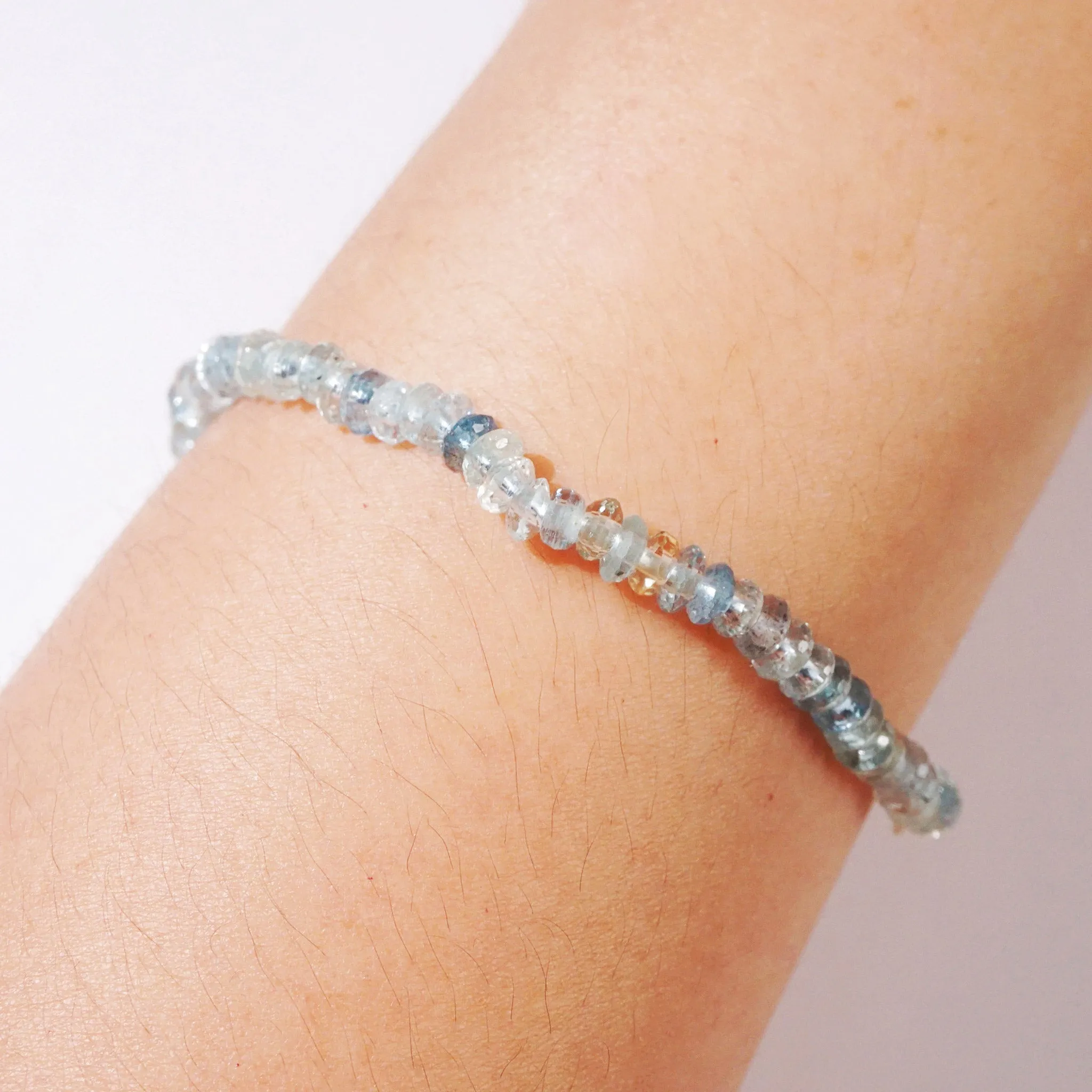 Aquamarine Micro-Faceted Rondelle