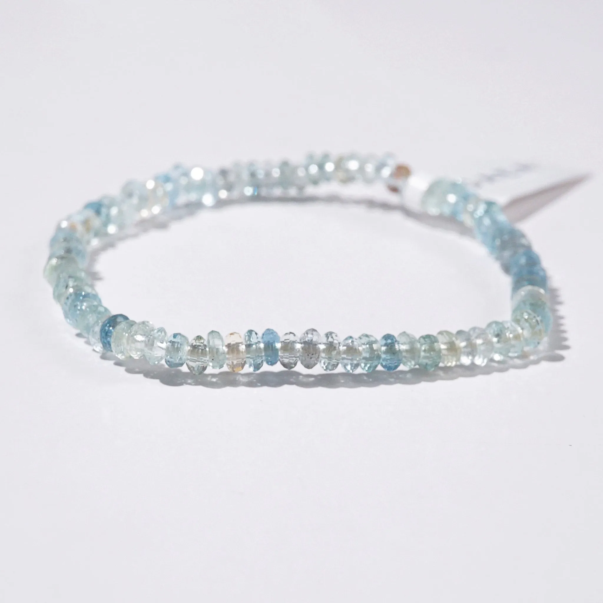 Aquamarine Micro-Faceted Rondelle