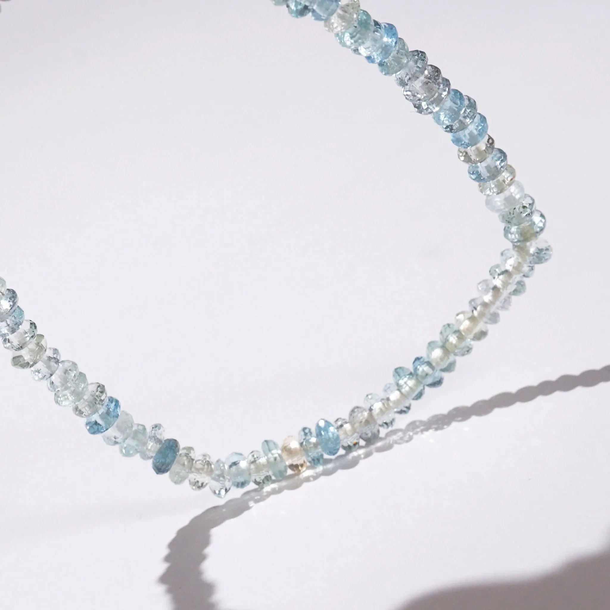 Aquamarine Micro-Faceted Rondelle