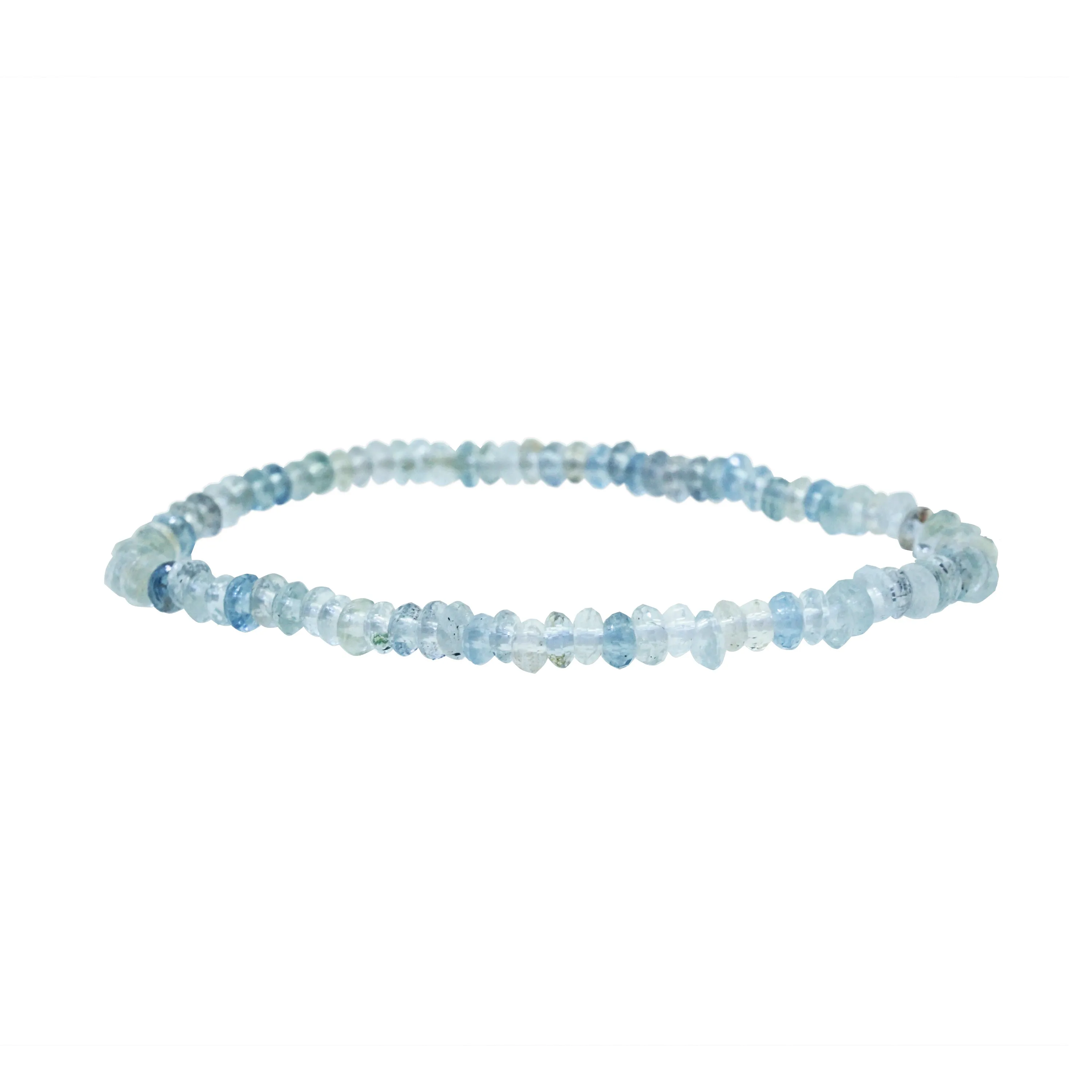 Aquamarine Micro-Faceted Rondelle
