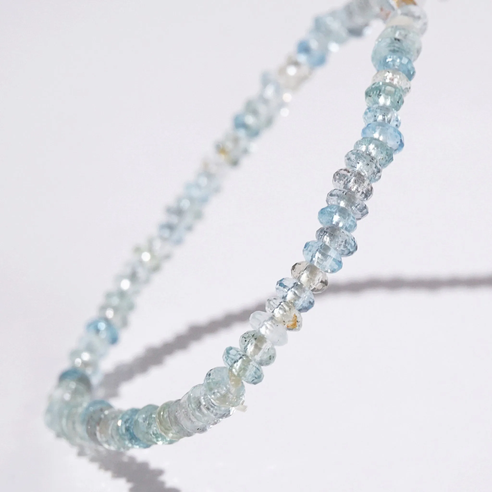 Aquamarine Micro-Faceted Rondelle