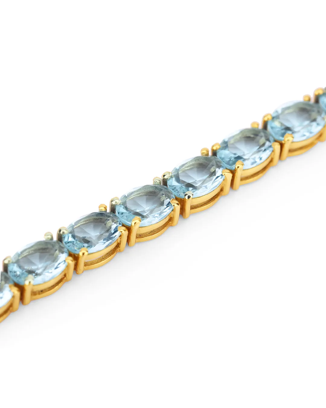 Aquamarine Oval Zirconia Tennis Bracelet