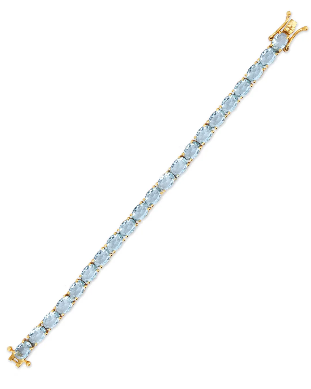 Aquamarine Oval Zirconia Tennis Bracelet