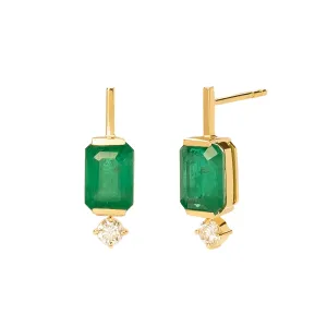 Awakening Earrings - Emerald & Diamond