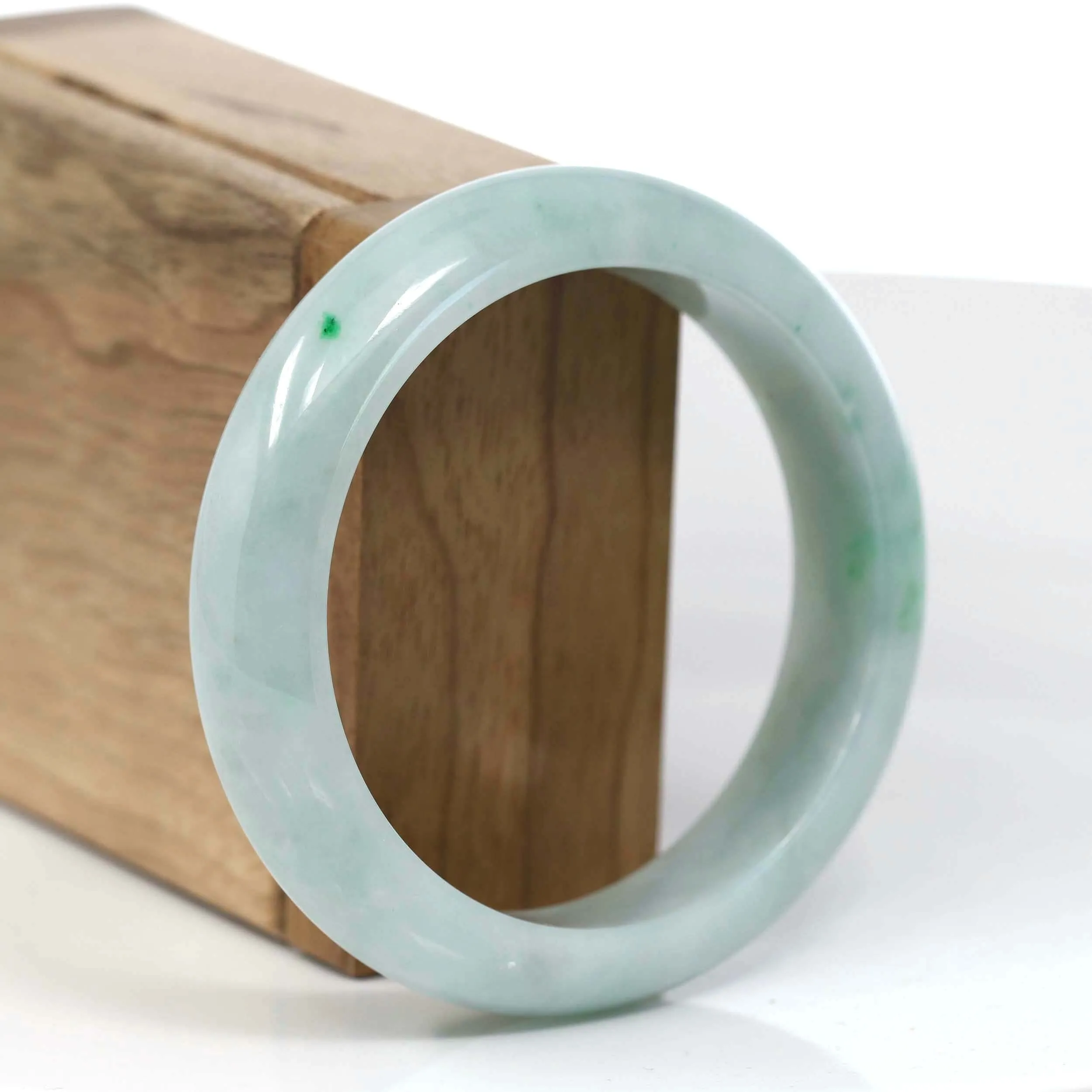 Baikalla Classic Green Natural Jadeite Jade Bangle (56.62 mm )#T132