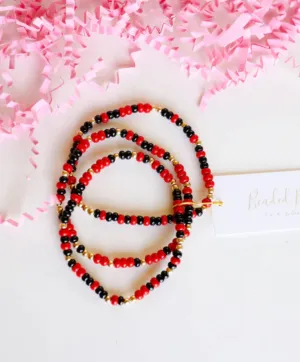 Beaded Blondes Red & Black Game Day Sprinkle