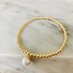 Beaded Bracelet with Pearl Charm
