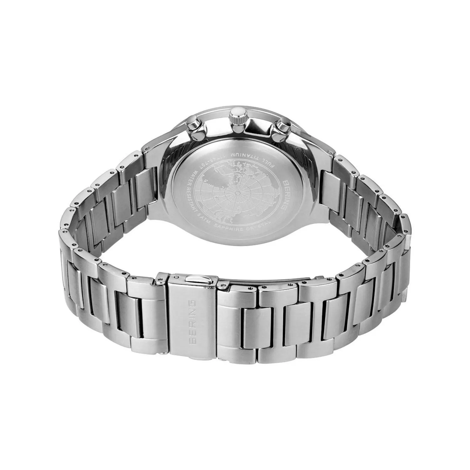 Berring Men's blue chronograph bracelet watch in titanium case BERING, white