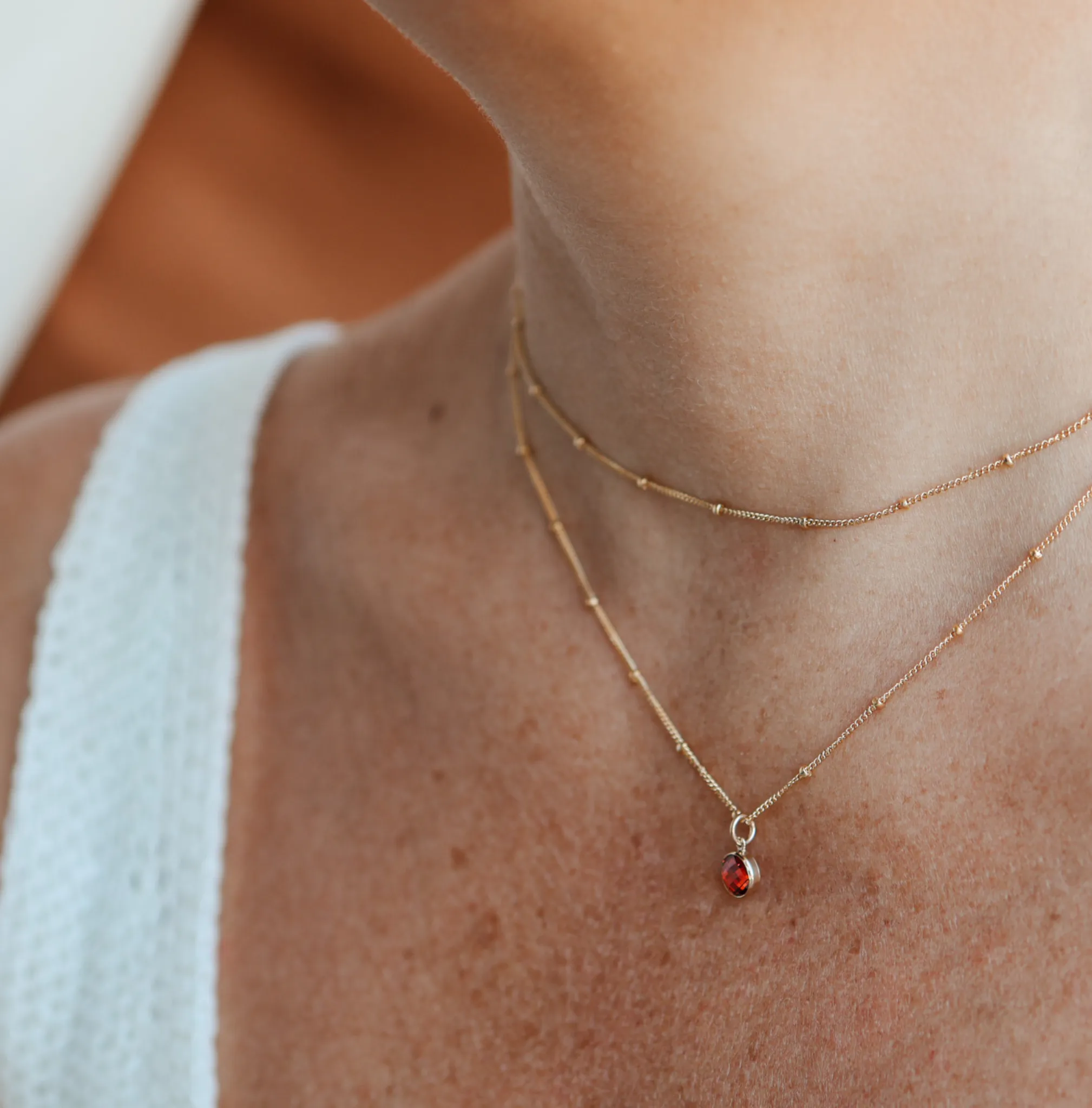 Birthstone Drop Necklace • January