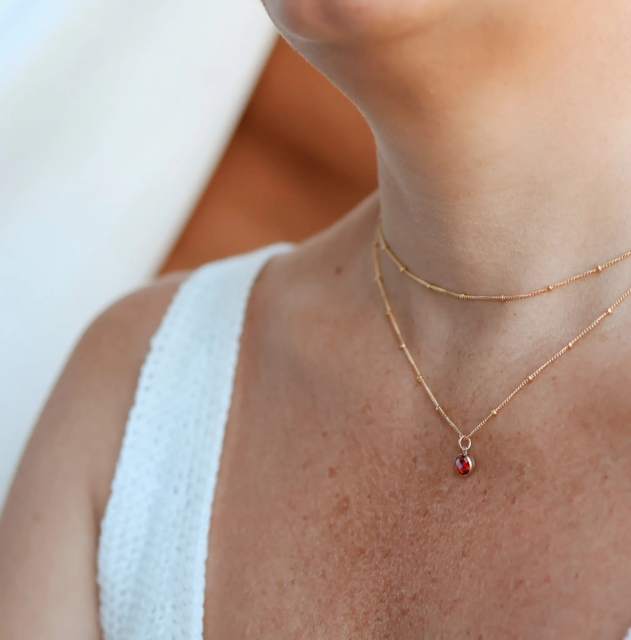 Birthstone Drop Necklace • January