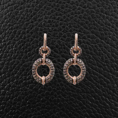 Brown & White Diamond Earrings