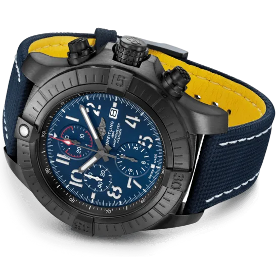 BRT Watch Super Avenger Chronograph 48 Night Mission Leather Folding Clasp
