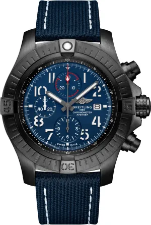 BRT Watch Super Avenger Chronograph 48 Night Mission Leather Folding Clasp