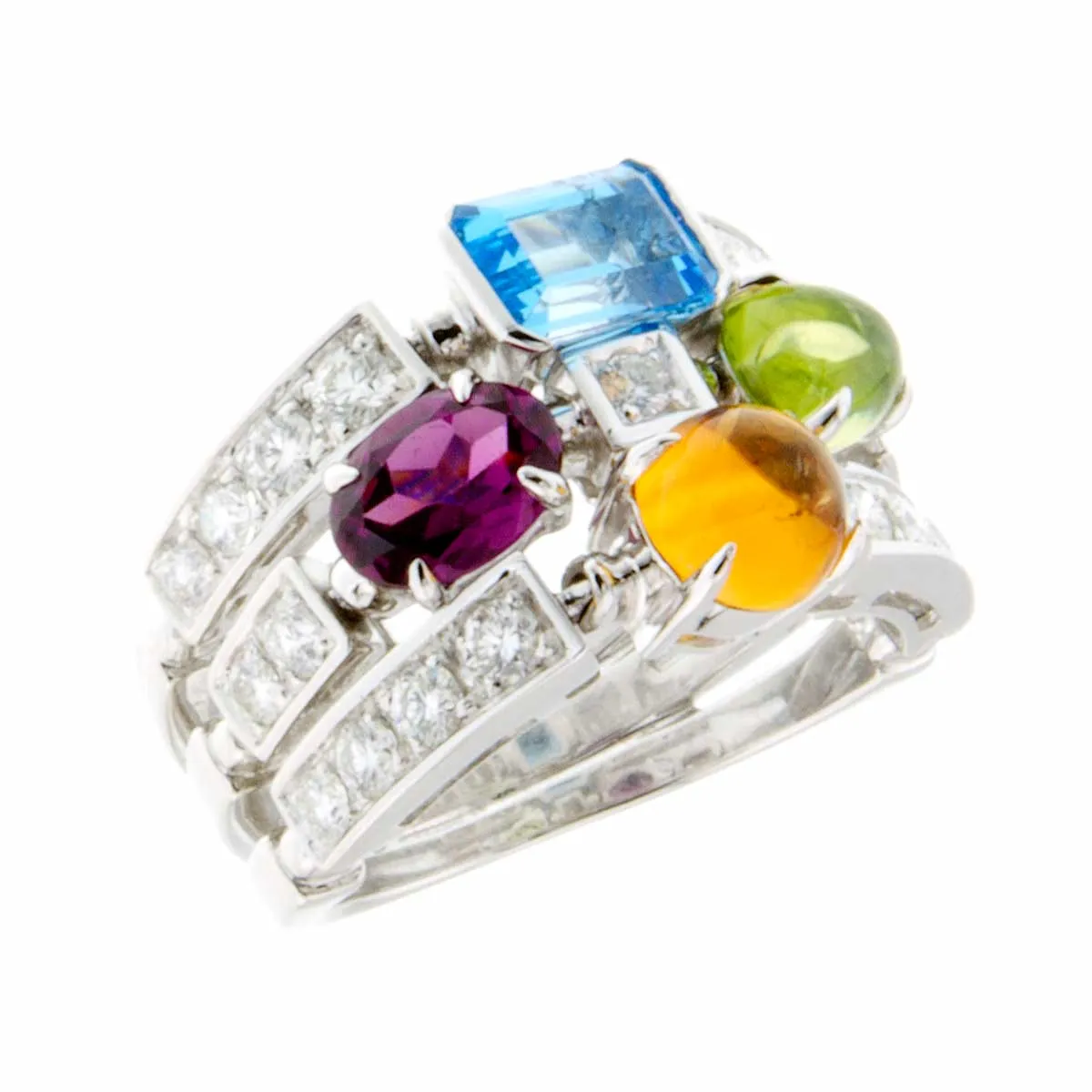 Bulgari Bvlgari Allegra Diamond & Multicolor Gemstone Ring